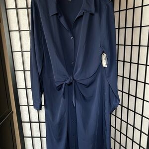 Nine West Navy Long Sleeve Dress